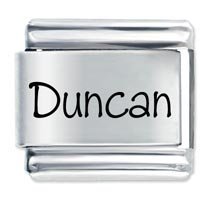Duncan Etched Name Italian Charm