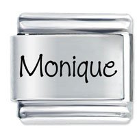 Monique Etched Name Italian Charm