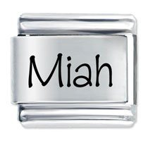 Miah Etched Name Italian Charm