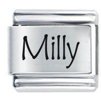 Milly Etched Name Italian Charm