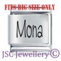 Mona Etched Name Charm - Fits BIG size 13mm
