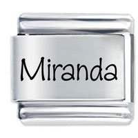 Miranda Etched Name Italian Charm