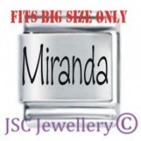 Miranda Etched Name Charm - Fits BIG size 13mm