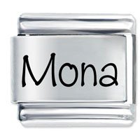 Mona Etched Name Italian Charm