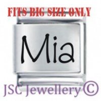 Mia Etched Name Charm - Fits BIG size 13mm