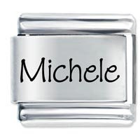 Michele Etched Name Italian Charm