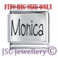 Monica Etched Name Charm - Fits BIG size 13mm