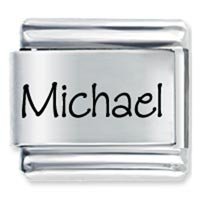Michael Etched Name Italian Charm