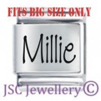 Millie Etched Name Charm - Fits BIG size 13mm
