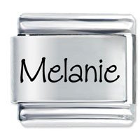 Melanie Etched Name Italian Charm