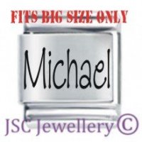 Michael Etched Name Charm - Fits BIG size 13mm