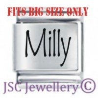 Milly Etched Name Charm - Fits BIG size 13mm