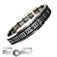 Mexican Weave Stainless Steel Charm Bracelet