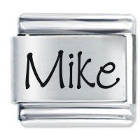 Mike Etched Name Italian Charm