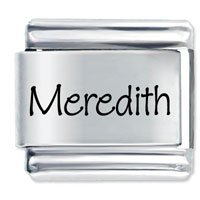 Meredith Etched Name Italian Charm