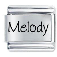 Melody Etched Name Italian Charm