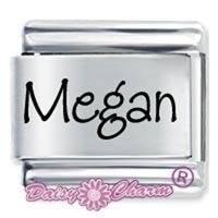 Megan Etched Name Italian Charm