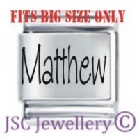 Matthew Etched Name Charm - Fits BIG size 13mm