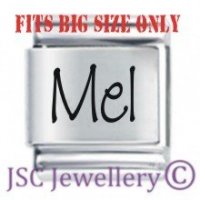 Mel Etched Name Charm - Fits BIG size 13mm