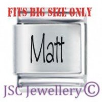 Matt Etched Name Charm - Fits BIG size 13mm