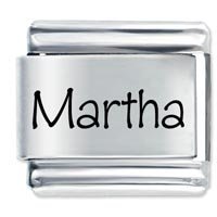 Martha Etched Name Italian Charm