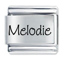 Melodie Etched Name Italian Charm