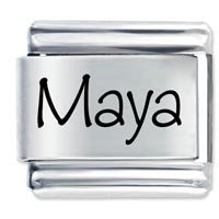 Maya Etched Name Italian Charm