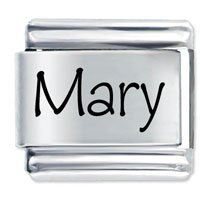 Mary Etched Name Italian Charm