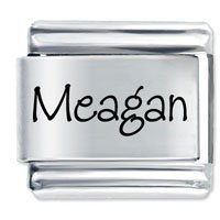 Meagan Etched Name Italian Charm