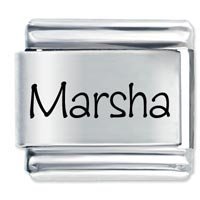 Marsha Etched Name Italian Charm
