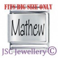Mathew Etched Name Charm - Fits BIG size 13mm