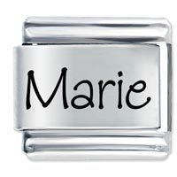 Marie Etched Name Italian Charm