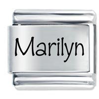 Marilyn Etched Name Italian Charm