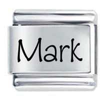 Mark Etched Name Italian Charm