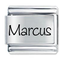 Marcus Etched Name Italian Charm