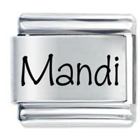 Mandi Etched Name Italian Charm