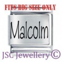 Malcolm Etched Name Charm - Fits BIG size 13mm