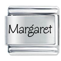 Margaret Etched Name Italian Charm