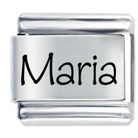 Maria Etched Name Italian Charm