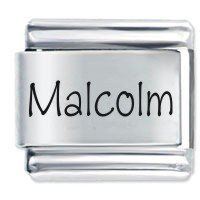 Malcolm Etched Name Italian Charm