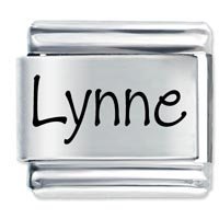 Lynne Etched Name Italian Charm