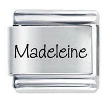 Madeleine Etched Name Italian Charm
