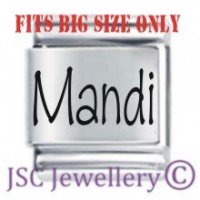Mandi Etched Name Charm - Fits BIG size 13mm