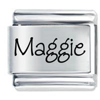 Maggie Etched Name Italian Charm