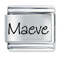Maeve Etched Name Italian Charm