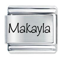 Makayla Etched Name Italian Charm