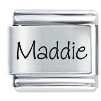 Maddie Etched Name Italian Charm