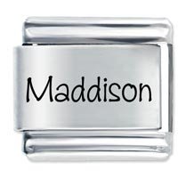 Maddison Etched Name Italian Charm
