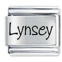 Lynsey Etched Name Italian Charm