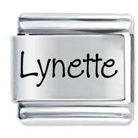 Lynette Etched Name Italian Charm
